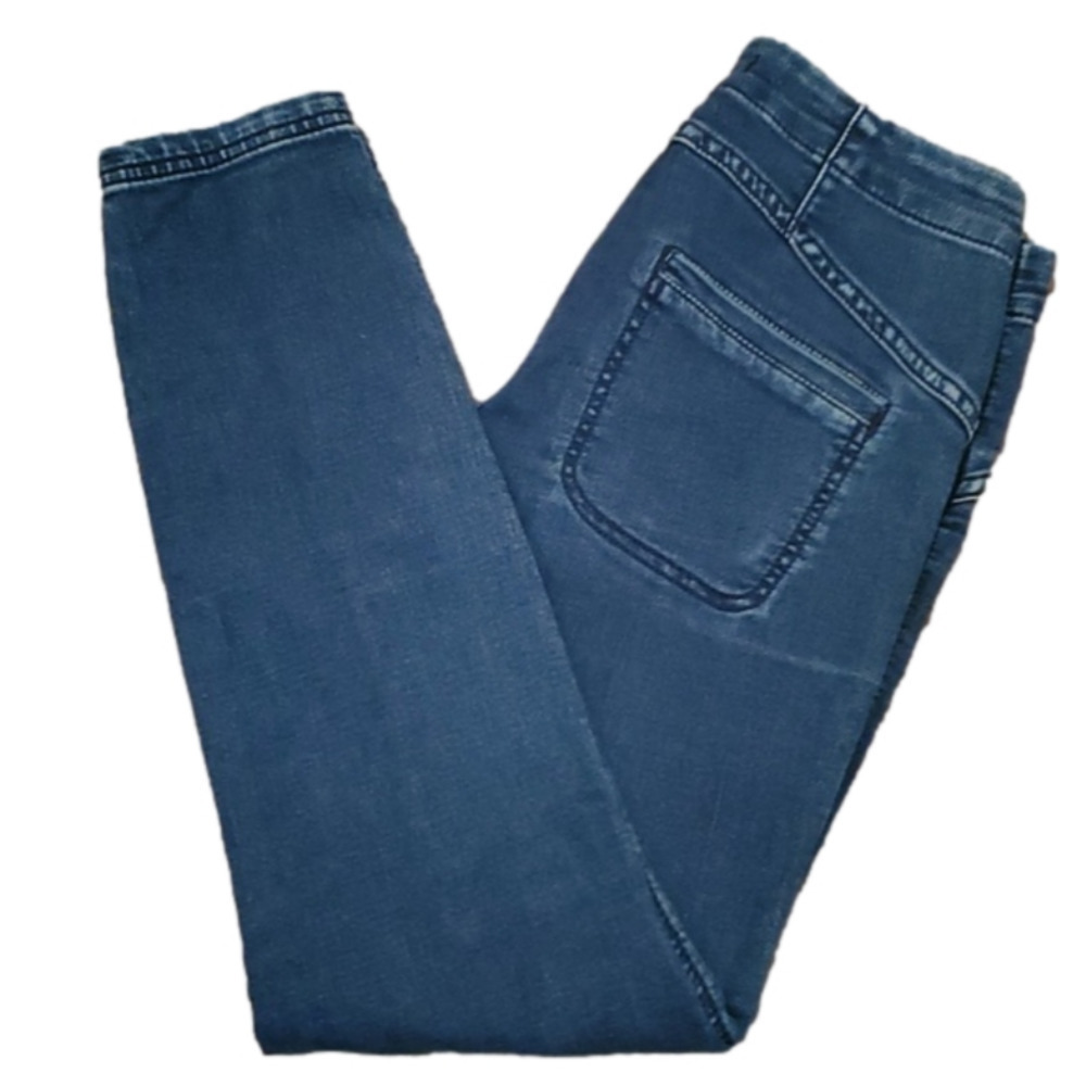 Free People High Rise Stretch Skinny Blue  Pleated Jeggins Style Women Size W26